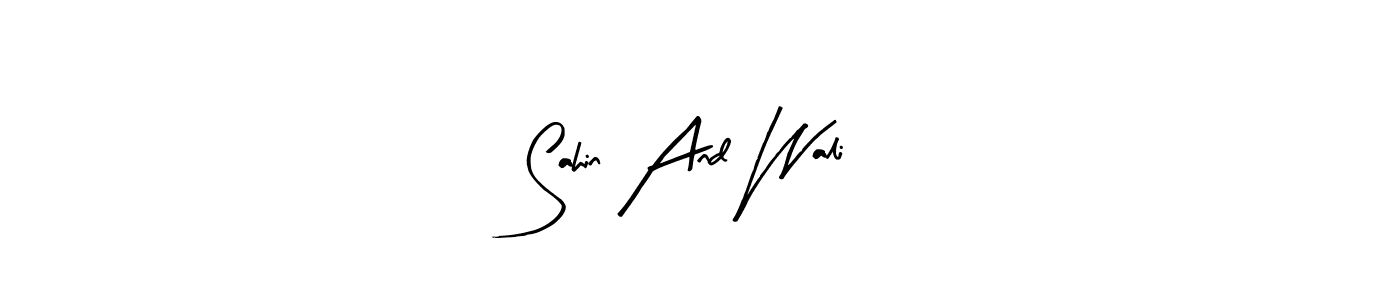 You should practise on your own different ways (Arty Signature) to write your name (Sahin And Wali) in signature. don't let someone else do it for you. Sahin And Wali signature style 8 images and pictures png