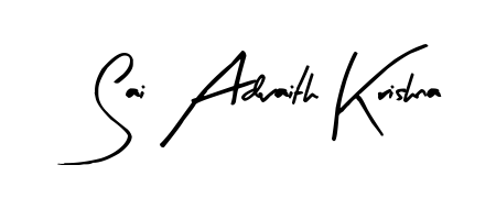 Achieve flawless digital penmanship with Sai Advaith Krishna name in Arty Signature font. The perfect tool for creating online signatures. Sai Advaith Krishna signature style 8 images and pictures png
