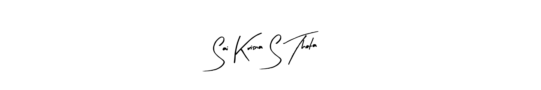 The best way (Arty Signature) to make a short signature is to pick only two or three words in your name. The name Sai Krisna S Thota include a total of six letters. For converting this name. Sai Krisna S Thota signature style 8 images and pictures png