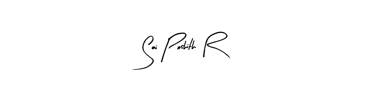 Create a beautiful signature design for name Sai Poshith R. With this signature (Arty Signature) fonts, you can make a handwritten signature for free. Sai Poshith R signature style 8 images and pictures png