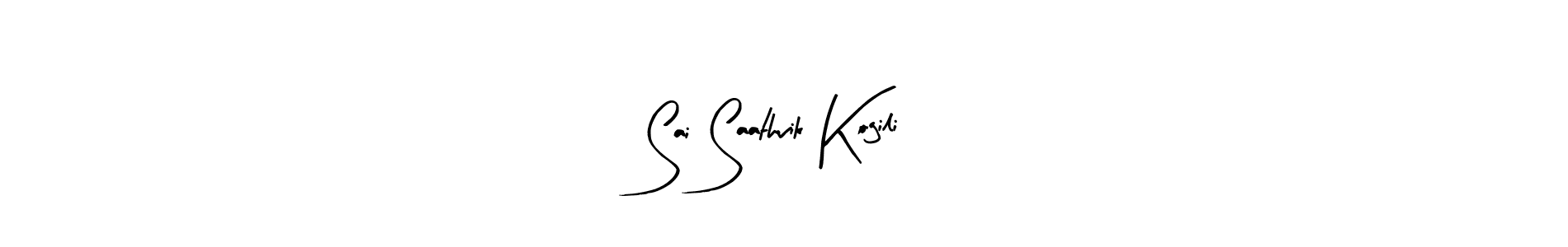 Arty Signature is a professional signature style that is perfect for those who want to add a touch of class to their signature. It is also a great choice for those who want to make their signature more unique. Get Sai Saathvik Kogili name to fancy signature for free. Sai Saathvik Kogili signature style 8 images and pictures png