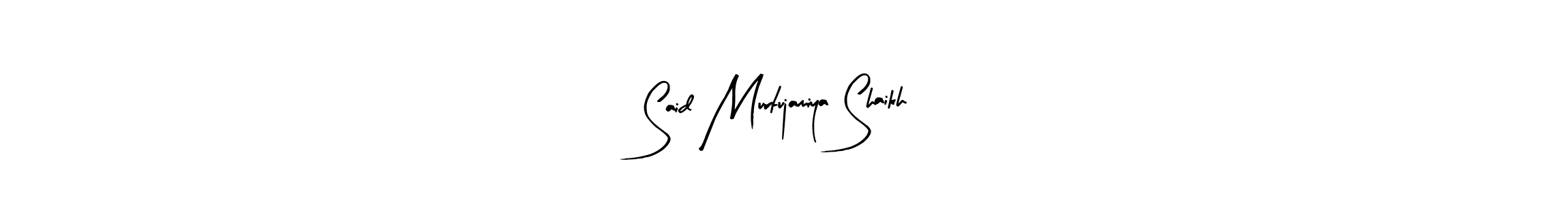 You can use this online signature creator to create a handwritten signature for the name Said Murtujamiya Shaikh. This is the best online autograph maker. Said Murtujamiya Shaikh signature style 8 images and pictures png