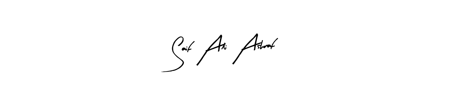 Design your own signature with our free online signature maker. With this signature software, you can create a handwritten (Arty Signature) signature for name Saif Ali Ashraf. Saif Ali Ashraf signature style 8 images and pictures png