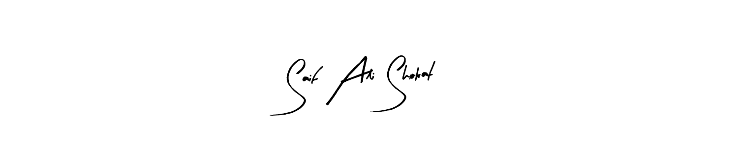 This is the best signature style for the Saif Ali Shokat name. Also you like these signature font (Arty Signature). Mix name signature. Saif Ali Shokat signature style 8 images and pictures png