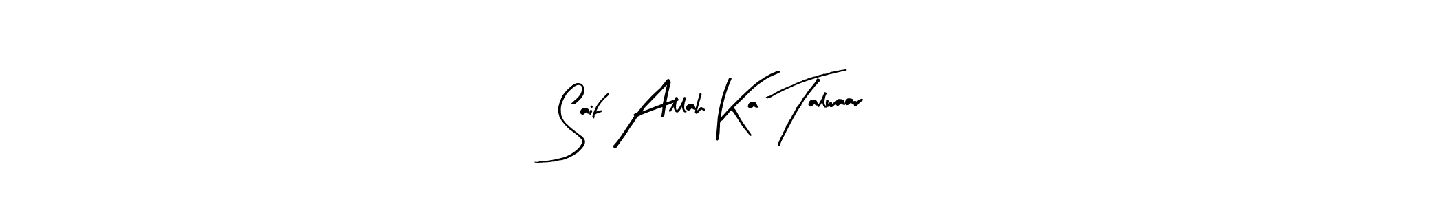 Arty Signature is a professional signature style that is perfect for those who want to add a touch of class to their signature. It is also a great choice for those who want to make their signature more unique. Get Saif Allah Ka Talwaar name to fancy signature for free. Saif Allah Ka Talwaar signature style 8 images and pictures png