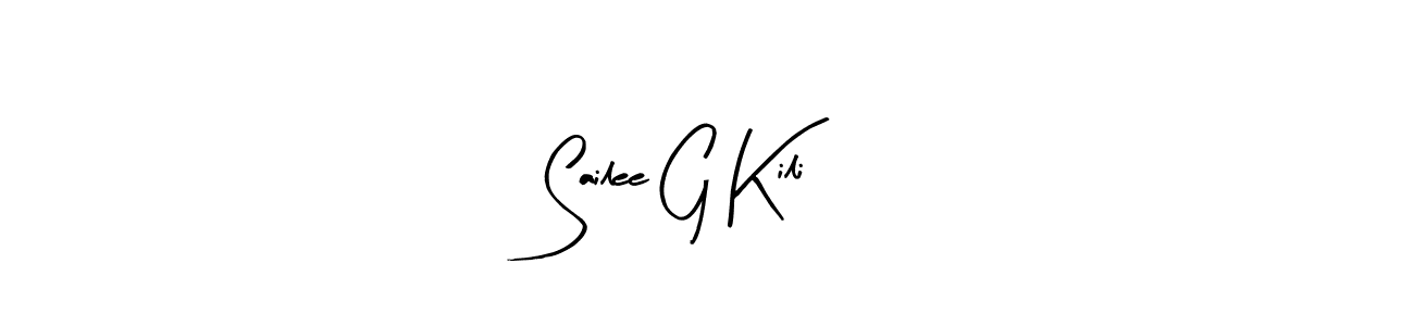 if you are searching for the best signature style for your name Sailee G Kili. so please give up your signature search. here we have designed multiple signature styles  using Arty Signature. Sailee G Kili signature style 8 images and pictures png