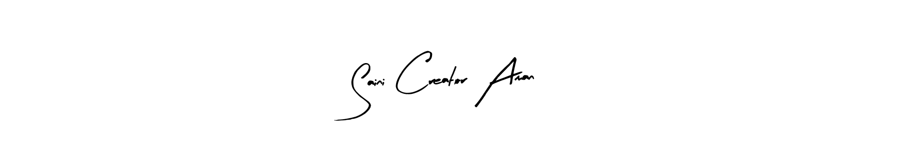 How to make Saini Creator Aman name signature. Use Arty Signature style for creating short signs online. This is the latest handwritten sign. Saini Creator Aman signature style 8 images and pictures png