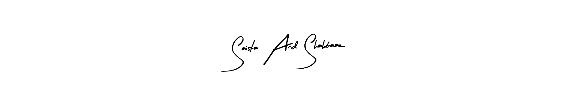 Create a beautiful signature design for name Saista And Shahbaaz. With this signature (Arty Signature) fonts, you can make a handwritten signature for free. Saista And Shahbaaz signature style 8 images and pictures png