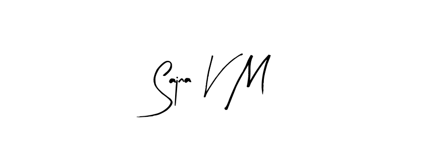 if you are searching for the best signature style for your name Sajna V M. so please give up your signature search. here we have designed multiple signature styles  using Arty Signature. Sajna V M signature style 8 images and pictures png