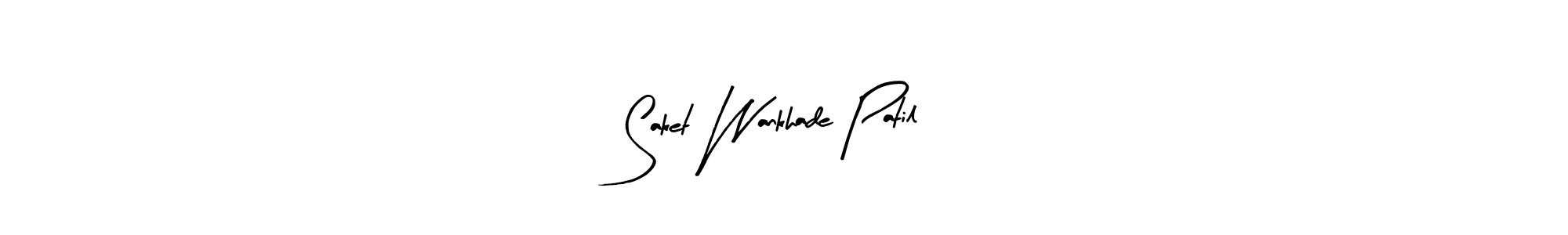 You can use this online signature creator to create a handwritten signature for the name Saket Wankhade Patil. This is the best online autograph maker. Saket Wankhade Patil signature style 8 images and pictures png