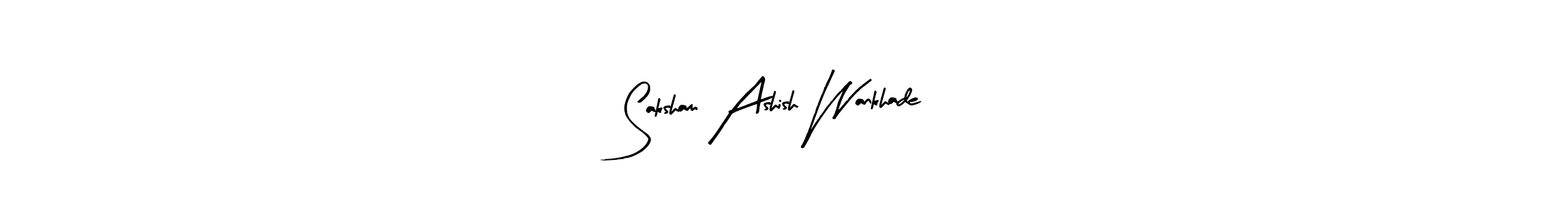 Make a beautiful signature design for name Saksham Ashish Wankhade. With this signature (Arty Signature) style, you can create a handwritten signature for free. Saksham Ashish Wankhade signature style 8 images and pictures png