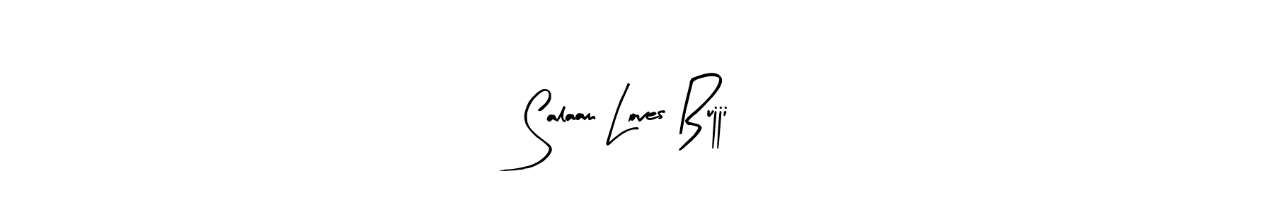 if you are searching for the best signature style for your name Salaam Loves Bujji. so please give up your signature search. here we have designed multiple signature styles  using Arty Signature. Salaam Loves Bujji signature style 8 images and pictures png