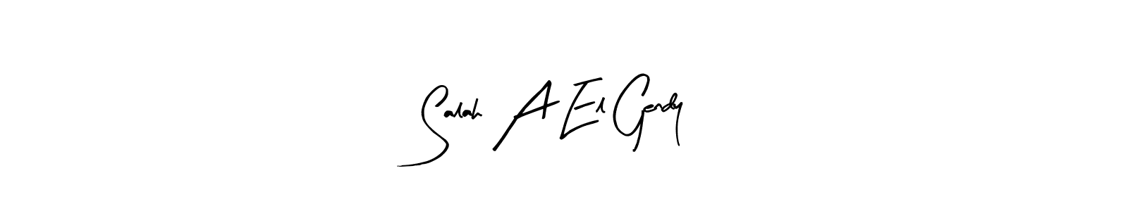 This is the best signature style for the Salah A El Gendy name. Also you like these signature font (Arty Signature). Mix name signature. Salah A El Gendy signature style 8 images and pictures png