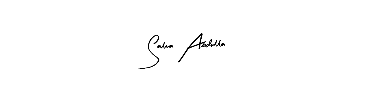 The best way (Arty Signature) to make a short signature is to pick only two or three words in your name. The name Salma Abdulla include a total of six letters. For converting this name. Salma Abdulla signature style 8 images and pictures png