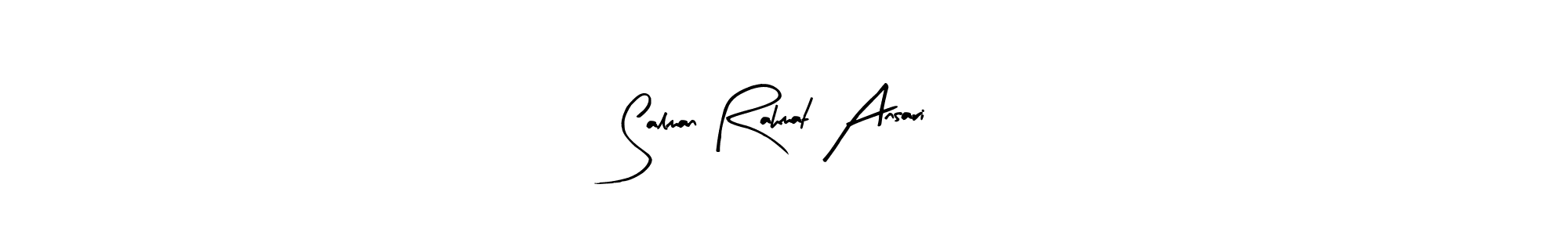 Arty Signature is a professional signature style that is perfect for those who want to add a touch of class to their signature. It is also a great choice for those who want to make their signature more unique. Get Salman Rahmat Ansari name to fancy signature for free. Salman Rahmat Ansari signature style 8 images and pictures png