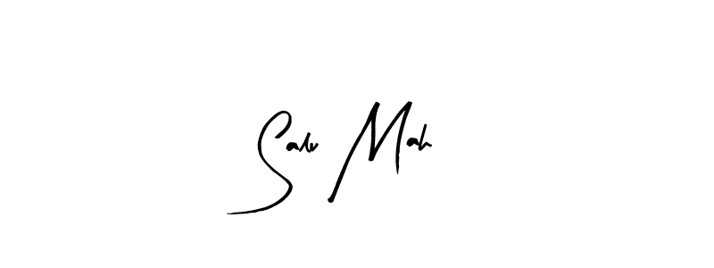 The best way (Arty Signature) to make a short signature is to pick only two or three words in your name. The name Salu Mah include a total of six letters. For converting this name. Salu Mah signature style 8 images and pictures png
