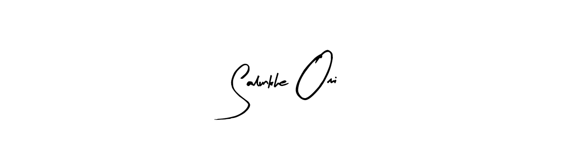 You should practise on your own different ways (Arty Signature) to write your name (Salunkhe Omi) in signature. don't let someone else do it for you. Salunkhe Omi signature style 8 images and pictures png