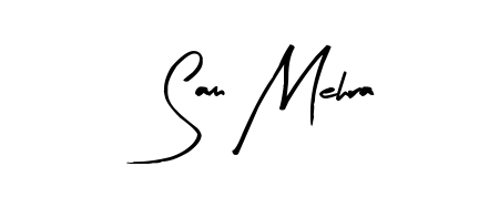 Try this chic Sam Mehra handwritten sign style. Using Arty Signature font elements, it gives your name a sleek, memorable identity. Sam Mehra signature style 8 images and pictures png