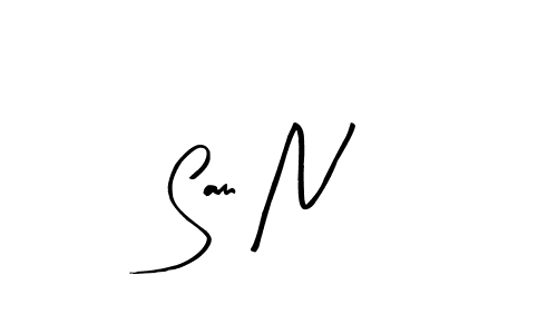 Sam N stylish signature style. Best Handwritten Sign (Arty Signature) for my name. Handwritten Signature Collection Ideas for my name Sam N. Sam N signature style 8 images and pictures png