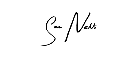 The Arty Signature typeface gives name Sam Nelli a refined look. Suitable for certificates, diplomas, and official verification. Sam Nelli signature style 8 images and pictures png