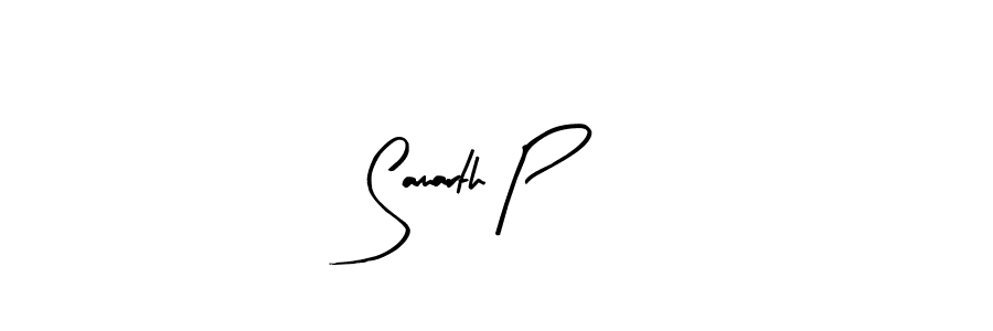 The best way (Arty Signature) to make a short signature is to pick only two or three words in your name. The name Samarth P include a total of six letters. For converting this name. Samarth P signature style 8 images and pictures png