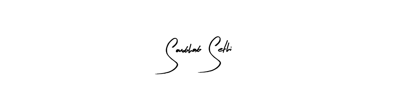 Similarly Arty Signature is the best handwritten signature design. Signature creator online .You can use it as an online autograph creator for name Sambhab Sethi. Sambhab Sethi signature style 8 images and pictures png