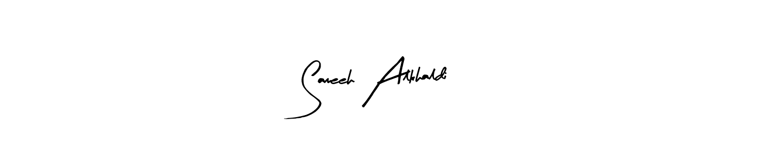 if you are searching for the best signature style for your name Sameeh Alkhaldi. so please give up your signature search. here we have designed multiple signature styles  using Arty Signature. Sameeh Alkhaldi signature style 8 images and pictures png