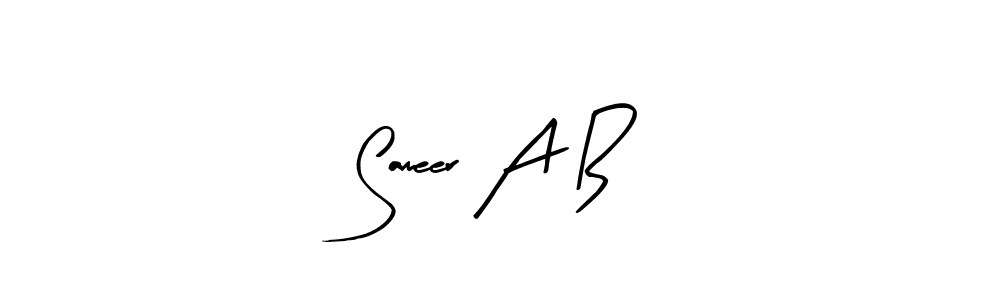 Similarly Arty Signature is the best handwritten signature design. Signature creator online .You can use it as an online autograph creator for name Sameer A B. Sameer A B signature style 8 images and pictures png