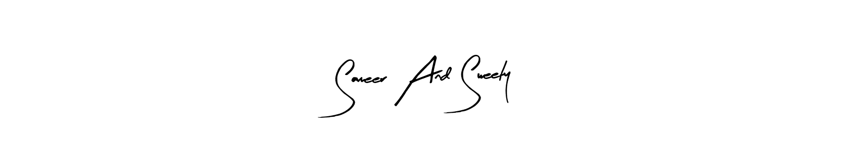 How to make Sameer And Sweety name signature. Use Arty Signature style for creating short signs online. This is the latest handwritten sign. Sameer And Sweety signature style 8 images and pictures png