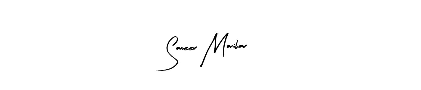 Sameer Manihar stylish signature style. Best Handwritten Sign (Arty Signature) for my name. Handwritten Signature Collection Ideas for my name Sameer Manihar. Sameer Manihar signature style 8 images and pictures png