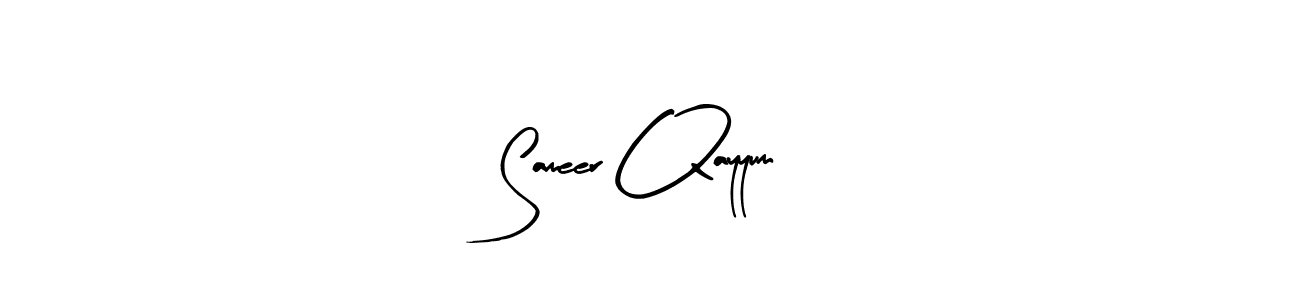How to make Sameer Qayyum name signature. Use Arty Signature style for creating short signs online. This is the latest handwritten sign. Sameer Qayyum signature style 8 images and pictures png