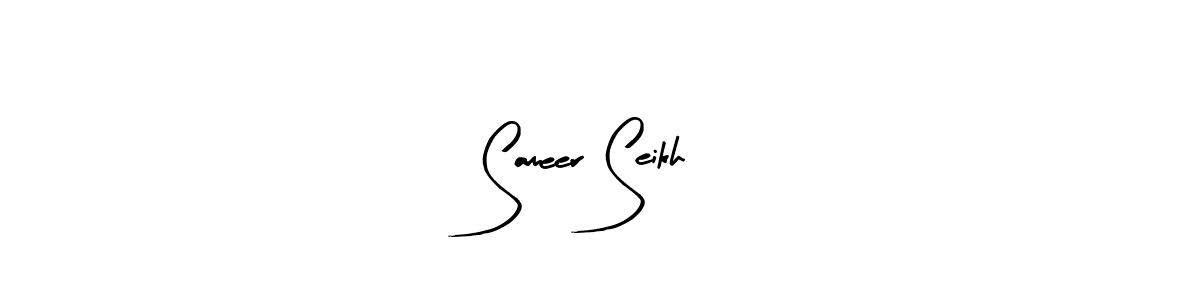 if you are searching for the best signature style for your name Sameer Seikh. so please give up your signature search. here we have designed multiple signature styles  using Arty Signature. Sameer Seikh signature style 8 images and pictures png