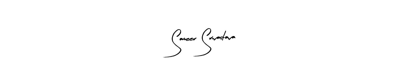 The best way (Arty Signature) to make a short signature is to pick only two or three words in your name. The name Sameer Srivastava include a total of six letters. For converting this name. Sameer Srivastava signature style 8 images and pictures png