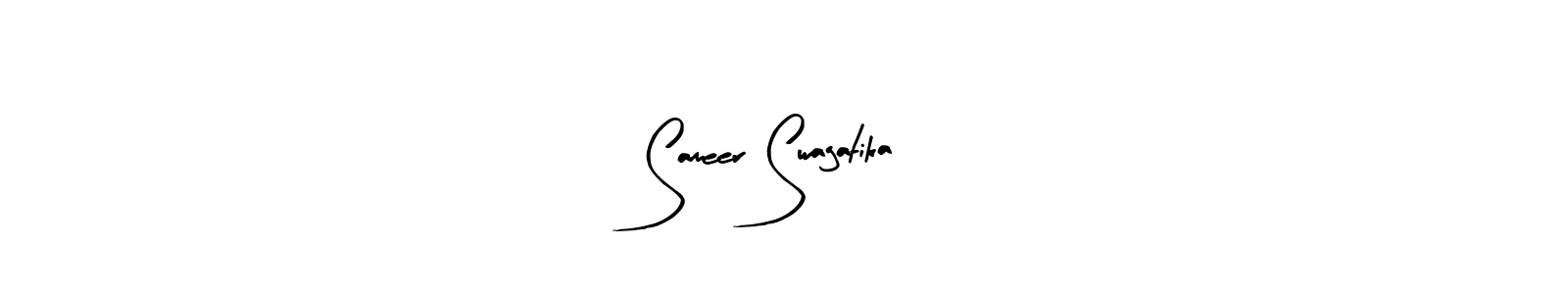 The best way (Arty Signature) to make a short signature is to pick only two or three words in your name. The name Sameer Swagatika include a total of six letters. For converting this name. Sameer Swagatika signature style 8 images and pictures png