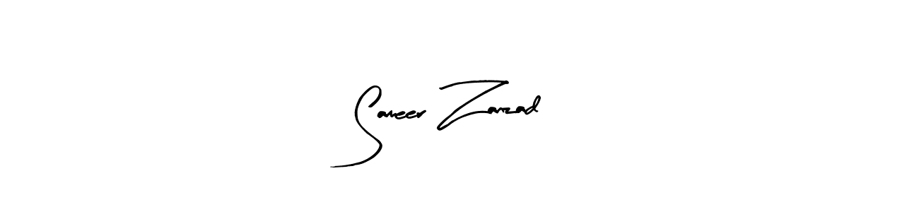 Arty Signature is a professional signature style that is perfect for those who want to add a touch of class to their signature. It is also a great choice for those who want to make their signature more unique. Get Sameer Zanzad name to fancy signature for free. Sameer Zanzad signature style 8 images and pictures png