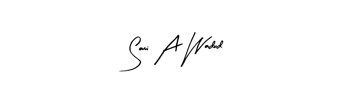 Arty Signature is a professional signature style that is perfect for those who want to add a touch of class to their signature. It is also a great choice for those who want to make their signature more unique. Get Sami A Wadud name to fancy signature for free. Sami A Wadud signature style 8 images and pictures png
