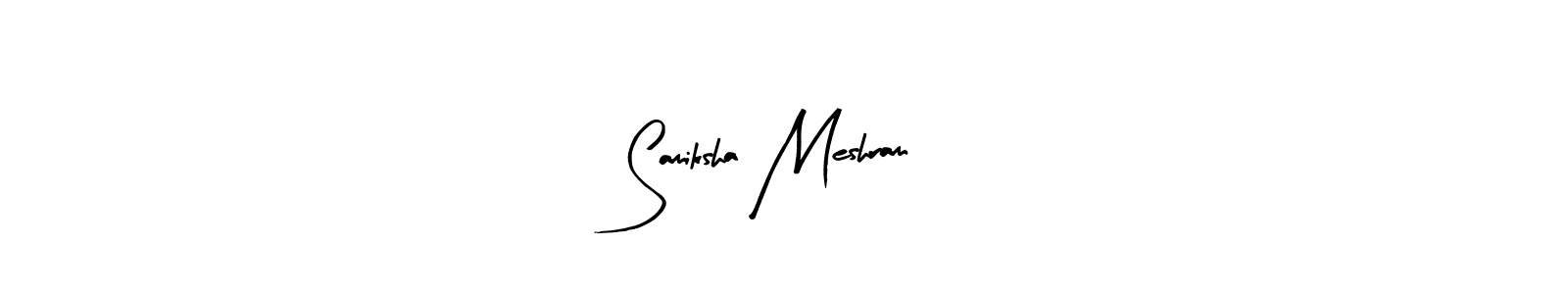 This is the best signature style for the Samiksha Meshram name. Also you like these signature font (Arty Signature). Mix name signature. Samiksha Meshram signature style 8 images and pictures png