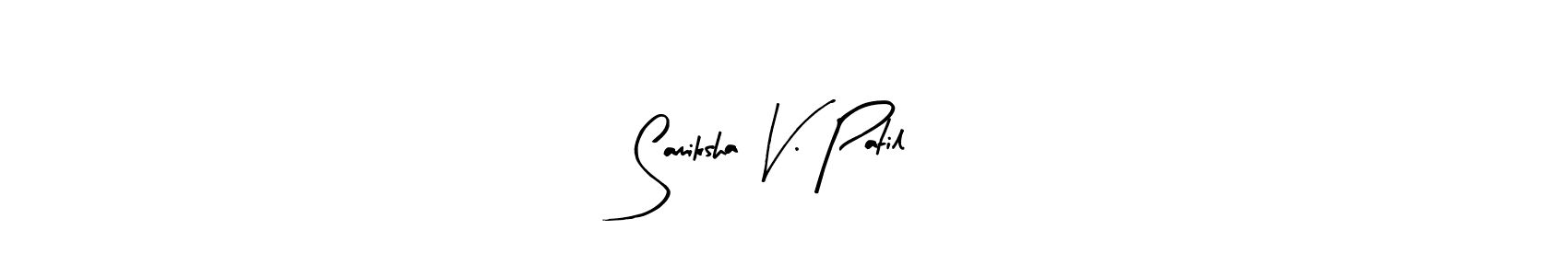 The best way (Arty Signature) to make a short signature is to pick only two or three words in your name. The name Samiksha V. Patil include a total of six letters. For converting this name. Samiksha V. Patil signature style 8 images and pictures png