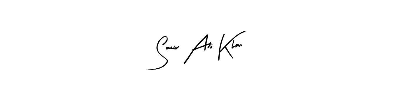 How to make Samir Ali Khan name signature. Use Arty Signature style for creating short signs online. This is the latest handwritten sign. Samir Ali Khan signature style 8 images and pictures png