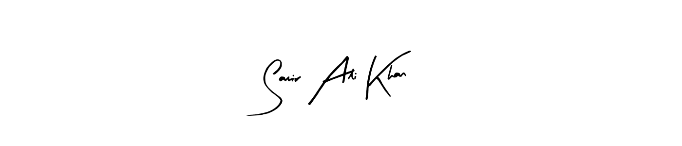 How to make Samir Ali Khan name signature. Use Arty Signature style for creating short signs online. This is the latest handwritten sign. Samir Ali Khan signature style 8 images and pictures png