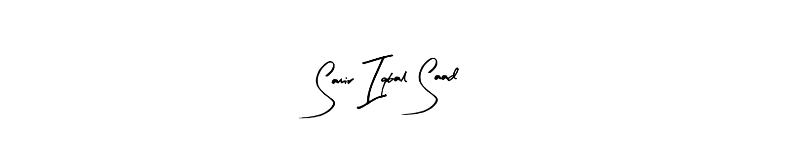 The best way (Arty Signature) to make a short signature is to pick only two or three words in your name. The name Samir Iqbal Saad include a total of six letters. For converting this name. Samir Iqbal Saad signature style 8 images and pictures png