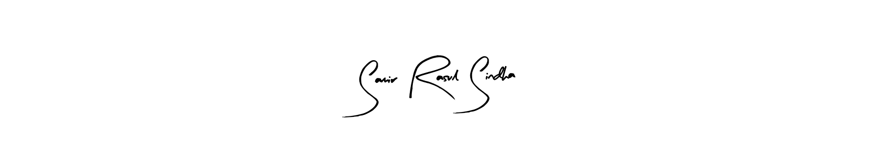 Create a beautiful signature design for name Samir Rasul Sindha. With this signature (Arty Signature) fonts, you can make a handwritten signature for free. Samir Rasul Sindha signature style 8 images and pictures png