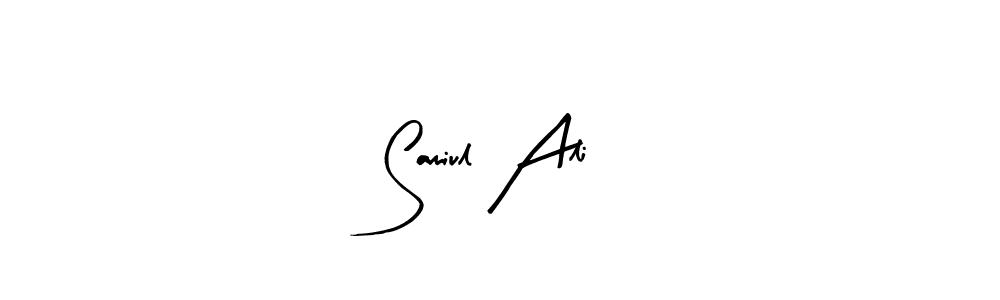 if you are searching for the best signature style for your name Samiul Ali. so please give up your signature search. here we have designed multiple signature styles  using Arty Signature. Samiul Ali signature style 8 images and pictures png