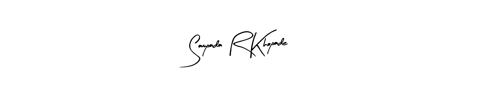 How to make Sampada R Khopade name signature. Use Arty Signature style for creating short signs online. This is the latest handwritten sign. Sampada R Khopade signature style 8 images and pictures png
