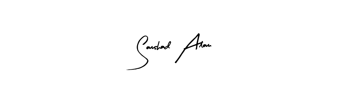 Arty Signature is a professional signature style that is perfect for those who want to add a touch of class to their signature. It is also a great choice for those who want to make their signature more unique. Get Samshad Alam name to fancy signature for free. Samshad Alam signature style 8 images and pictures png