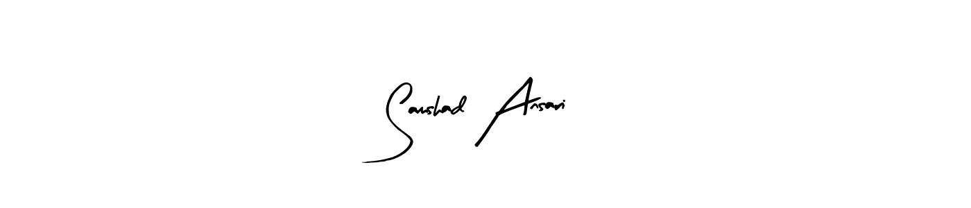 Arty Signature is a professional signature style that is perfect for those who want to add a touch of class to their signature. It is also a great choice for those who want to make their signature more unique. Get Samshad Ansari name to fancy signature for free. Samshad Ansari signature style 8 images and pictures png