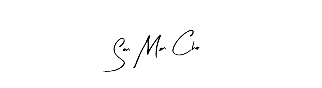 This is the best signature style for the San Mon Cho name. Also you like these signature font (Arty Signature). Mix name signature. San Mon Cho signature style 8 images and pictures png