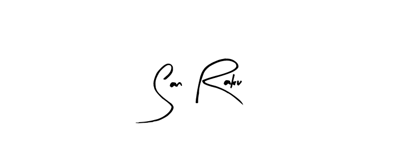 How to make San Raku name signature. Use Arty Signature style for creating short signs online. This is the latest handwritten sign. San Raku signature style 8 images and pictures png