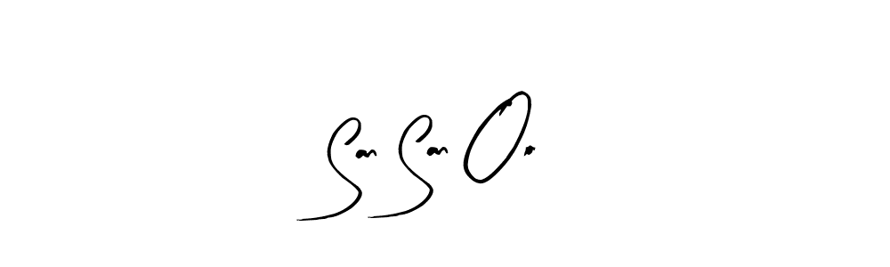 Similarly Arty Signature is the best handwritten signature design. Signature creator online .You can use it as an online autograph creator for name San San Oo. San San Oo signature style 8 images and pictures png