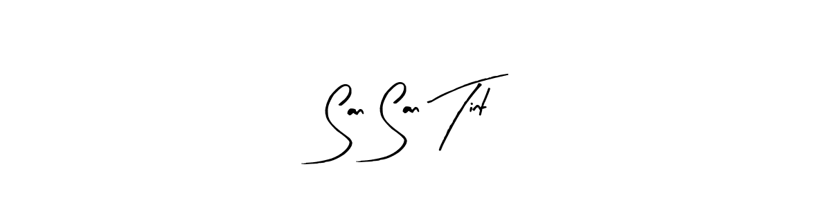 Similarly Arty Signature is the best handwritten signature design. Signature creator online .You can use it as an online autograph creator for name San San Tint. San San Tint signature style 8 images and pictures png
